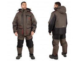 КОСТЮМ ЗИМНИЙ ПОПЛАВОК SIBERIA FLOATING ТКАНЬ BREATHABLE ЦВЕТ ХАКИ/ЧЕРНЫЙ (РАЗМЕР: 52-54, РОСТ: 182)