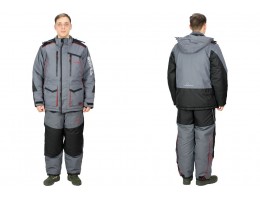КОСТЮМ ЗИМНИЙ SIBERIA ЦВЕТ СЕРЫЙ/ЧЕРНЫЙ ТКАНЬ BREATHABLE (РАЗМЕР: 60-62, РОСТ: 170-176)