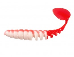 ПРИМАНКА ZUB-SHAD  75ММ(3)-6ШТ, (ЦВЕТ 010) БЕЛОЕ ТЕЛО-КРАСНЫЙ ХВОСТ