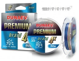 ШНУР DUNAEV MULTICOLOR BRAID PE X4 150М 0,10ММ
