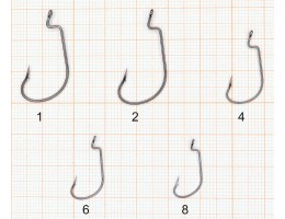 КРЮЧОК (ОФСЕТ) WORM, №1, ПОКРЫТИЕ BN (5 ШТ)
