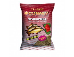 ПРИКОРМКА ВСЕСЕЗОННАЯ  DUNAEV ГРАНУЛЫ КАРП КЛУБНИКА  0.75 КГ